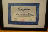 Certyfikat i odziękowania za pomoc przy organizacji ŚDM
