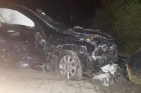 Volkswagen biorący udział w wypadku